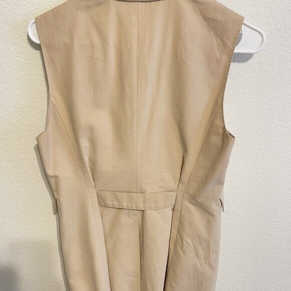 Brunello Cucinelli Vintage - Tan Gilet Vest with Silk Neckline Detail - Size 42 - Picture 4 of 6